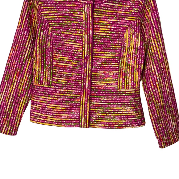 Chico's Multicolored Layered Textured Jacket Blazer - Picture 2 of 7